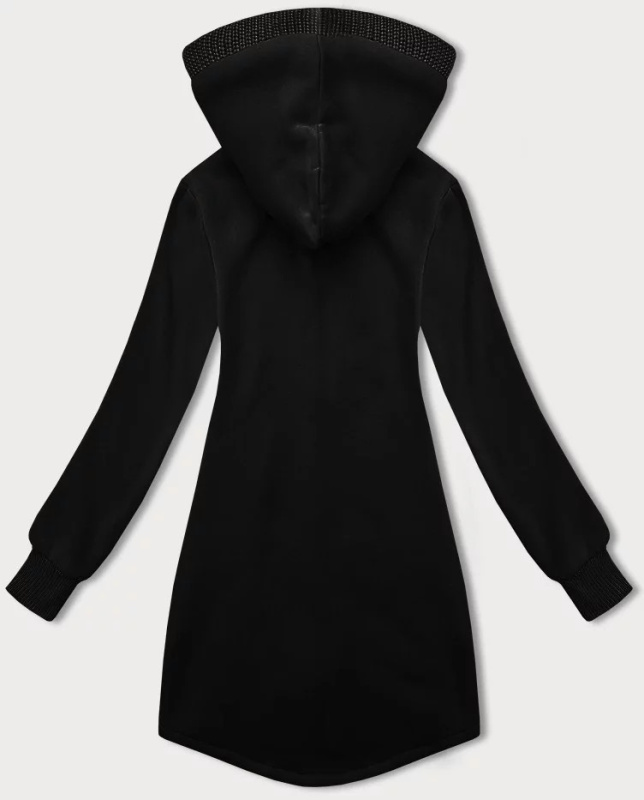 Černá dlouhá mikina s kapucí LHD (AMG-163) - Goodlooking XL
