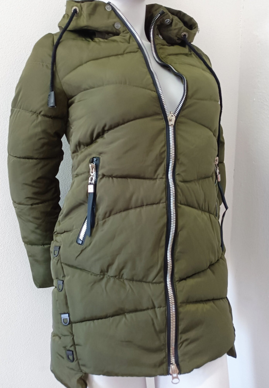 Dámská zimní bunda s kapucí ty0136 zelená - Goodlooking S