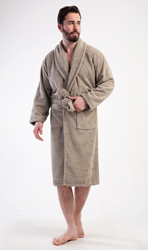 Pánský župan se šálovým límcem Oskar Béžová - Vienetta béžová XL