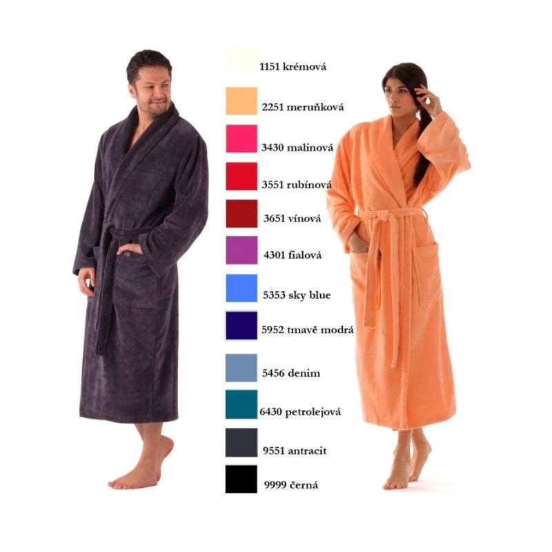 Pánský i dámský župan šál. límec Tampa 2149 - Vestis olivová S