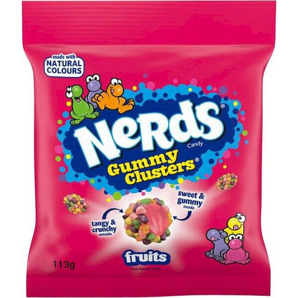 Bonbony Nerds Clusters - Ovocné příchutě 113 g Červená