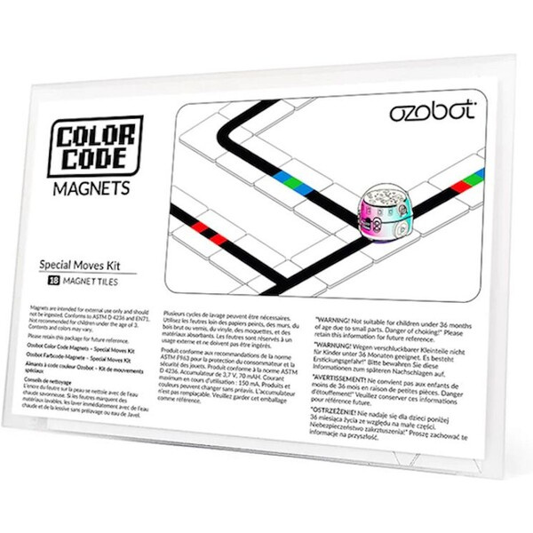 Ozobot sada magnetů s barevnými kódy pro speciální pohyby, 18 ks Bílá