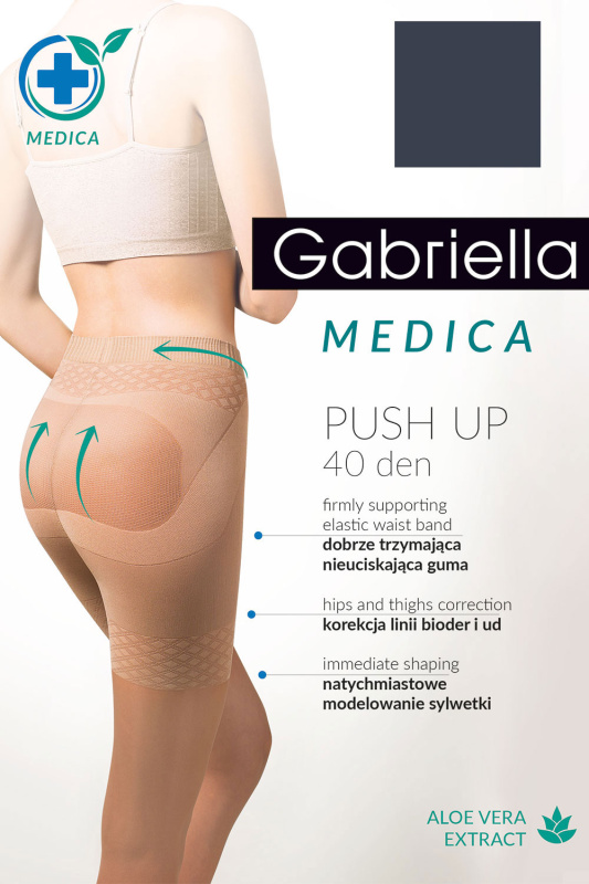 Silonkové punčocháče Gabriella Medica Push-up 40 Den Code 128 Barva: Šedá, Velikost: 4-L