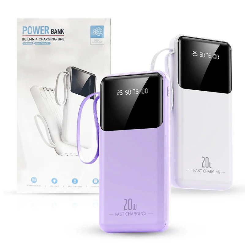 Powerbanka se čtyřmi konektory 4in1 - 6000 mAh - USB-C - bílá