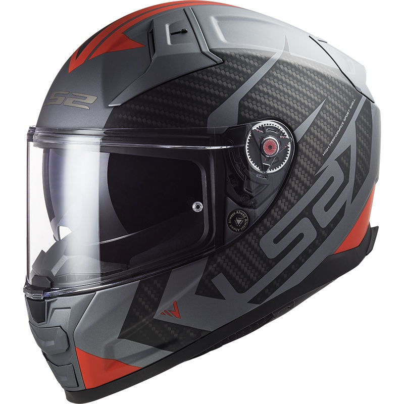 Moto přilba LS2 FF811 Vector II Splitter Matt Titanium Red XS (53-54)