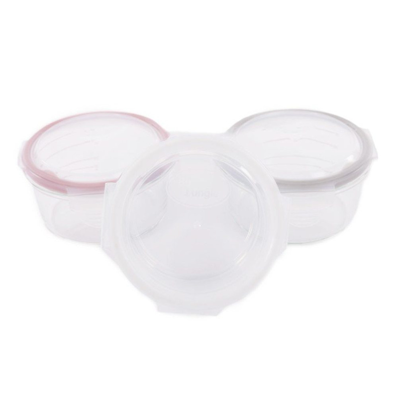 Bo Jungle skleněné misky s víčky B-Glass Bowls 280ml - White/Grey/Pink