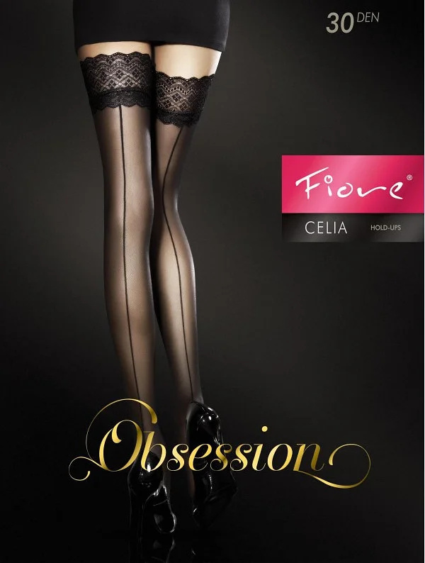 Dámské punčochy Fiore Celia O 4005 30 den černá/černá 4-L