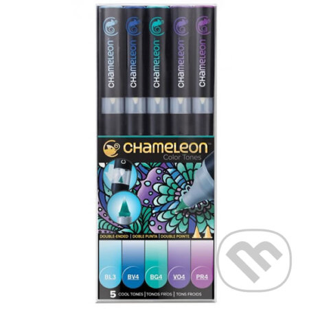 Set Chameleon tónovací fixy, 5ks - studené tóny