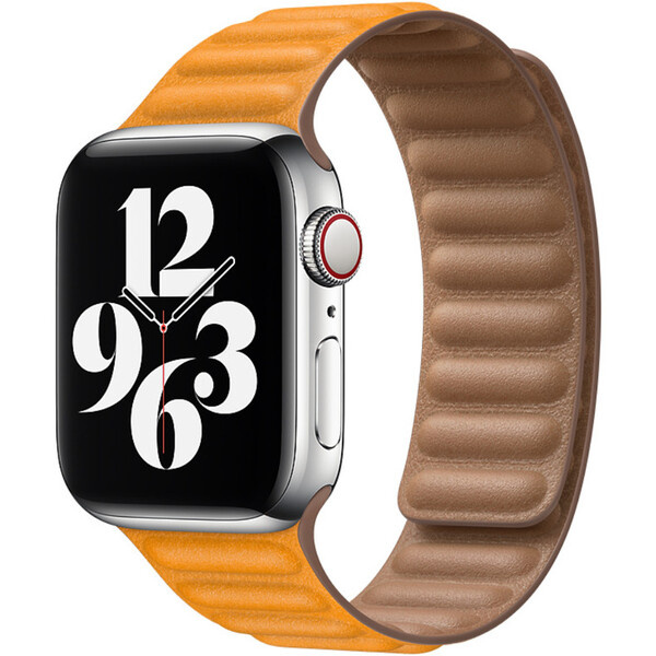 Apple Watch kožený tah 40/38mm S/M měsíčkově oranžový Měsíčkově oranžová