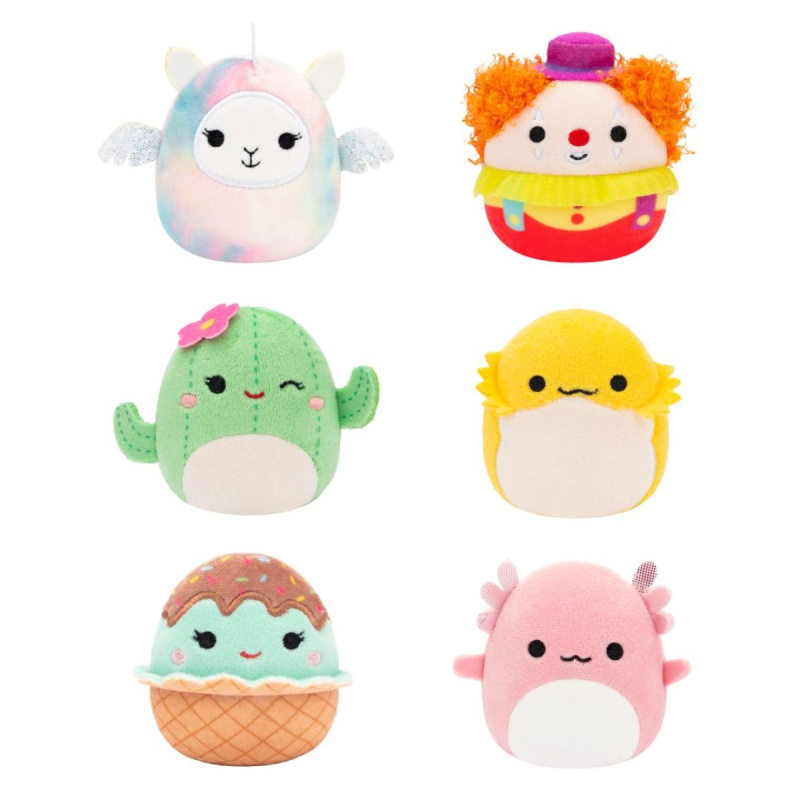 Squishmallows Micromallows 6Pack - Axolotl, Klaun, Lamo-pegakorn, Kaktus, Agama, Cupcake