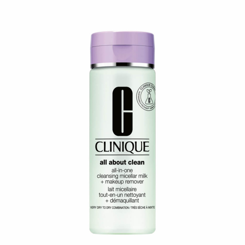 Clinique All About Clean All-in-One Cleansing Micellar Milk + Makeup Remover jemné čisticí mléko pro suchou až velmi suchou pleť 200 ml