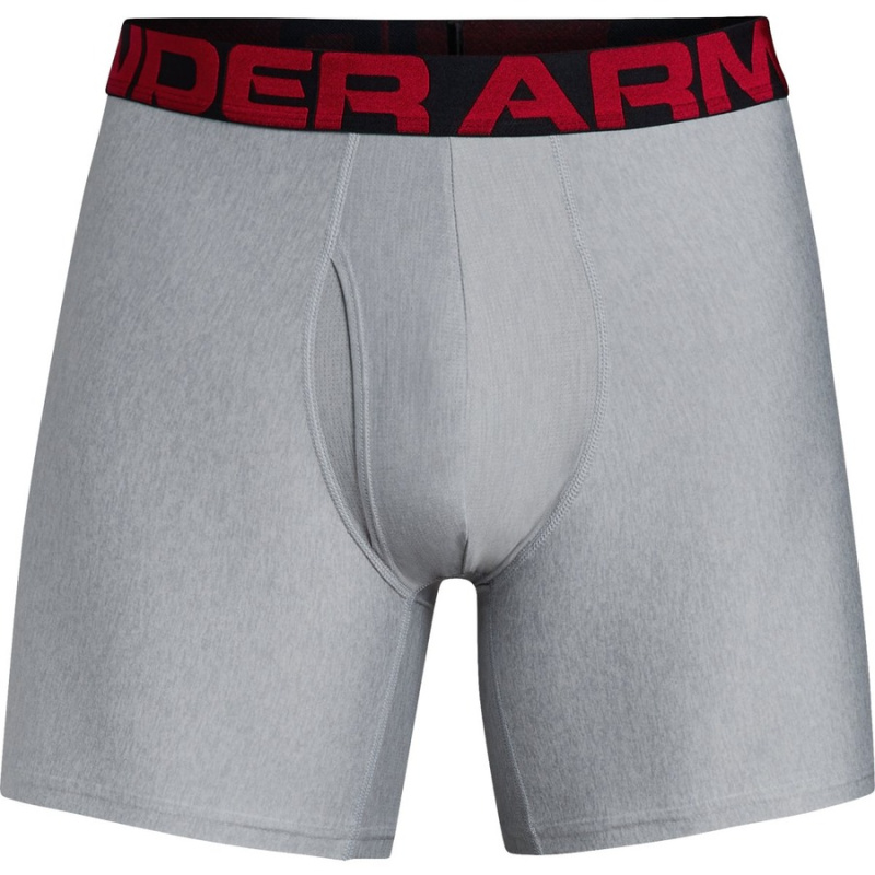 Pánské boxerky Under Armour Tech 6in 2 Pack Mod Gray Light Heather M