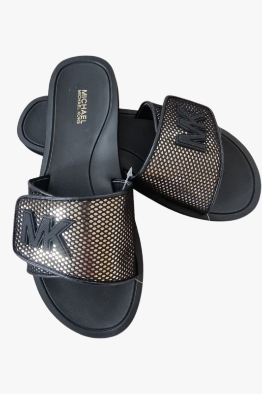 Michael Kors Palmer slide black gold dámské pantofle Velikost: 37