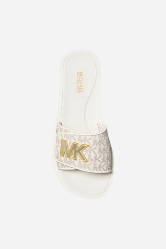 Michael Kors Palmer slide vanilla monogram dámské pantofle s lemem Velikost: 38