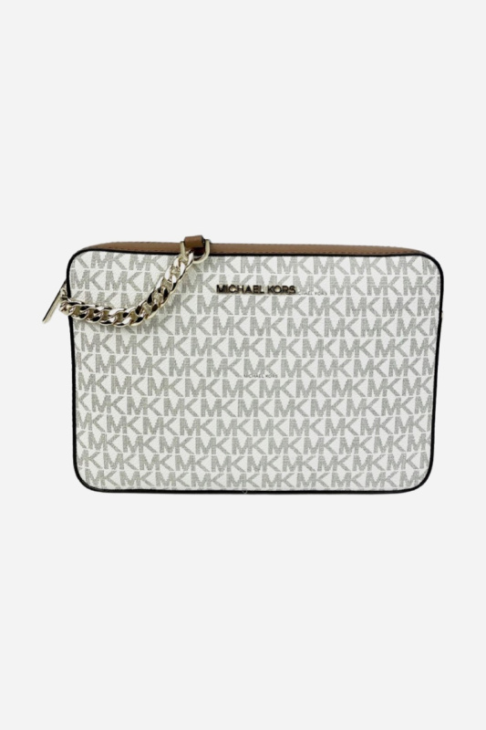 Michael Kors JET SET ITEM crossbody LG EW vanilla monogram dámská kabelka