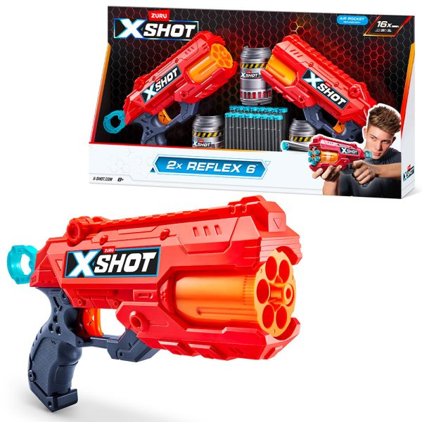 X-SHOT 2x REFLEX 6 (3 plechovky, 16 nábojů)