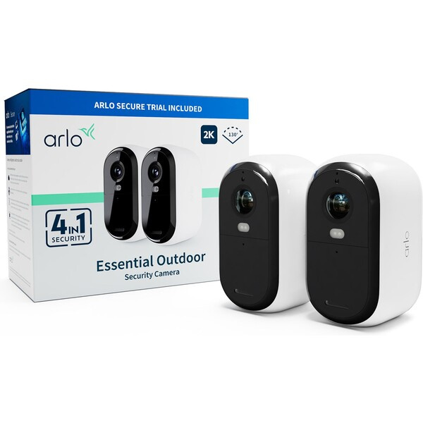 Arlo Essential Gen.2 2K Outdoor Security Camera, 2 ks, bílá VMC3250-100EUS Bílá