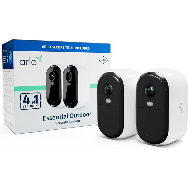 Arlo Essential (Gen.2) FHD venkovní bezpečnostní kamera, 2 Pack, bílá Bílá