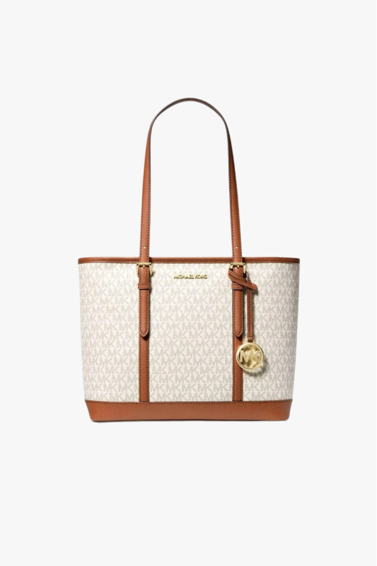 Michael Kors Jet Set Travel SM TZ Shldr Tote vanilla monogram dámská kabelka
