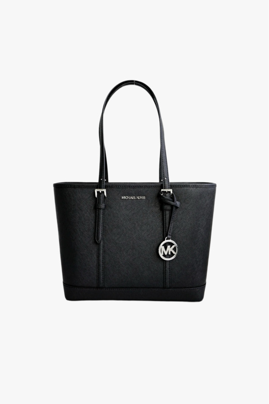 Michael Kors Jet Set Travel SM TZ Shldr Tote černá kožená dámská kabelka