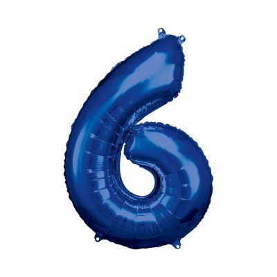 Balónek fóliový 88 cm modrý číslo 6 Albi