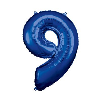 Balónek fóliový 88 cm modrý číslo 9 Albi