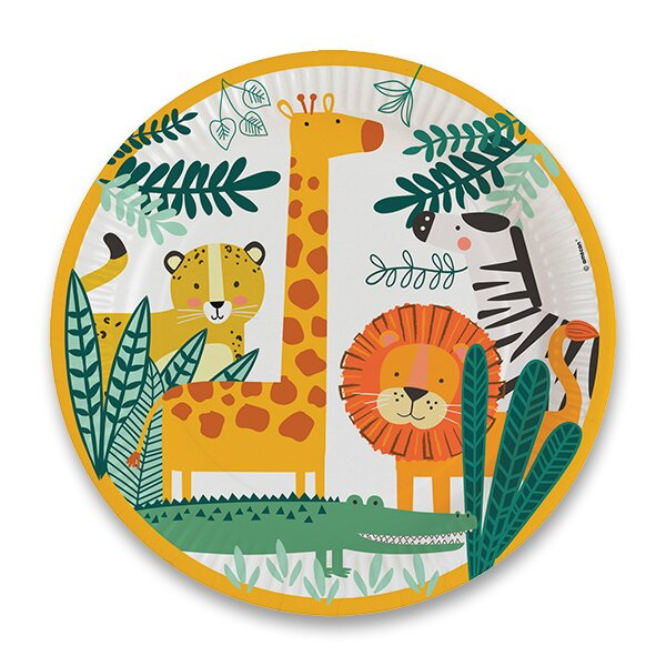 Papírové talířky Get Wild průměr 22,8 cm, 8 ks AMSCAN