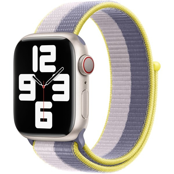 Apple Watch 41mm levandulově šedý / světle liliový provlékací sportovní řemínek Levandulově šedý / světle liliový