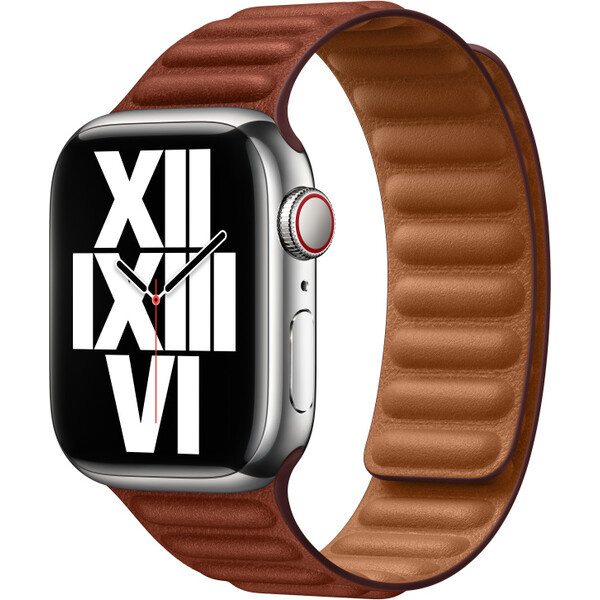 Apple Watch 41/40/38mm cihlově hnědý kožený tah - S/M Cihlově hnědý
