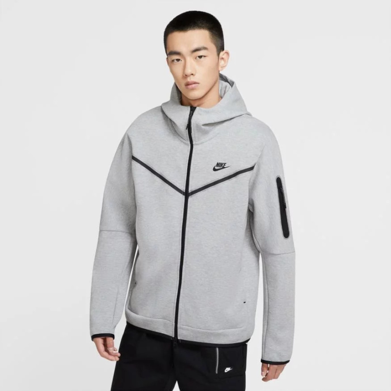 Pánská mikina CU4489-063 Světle šedá melanž - Nike světle šedá 44/2XL