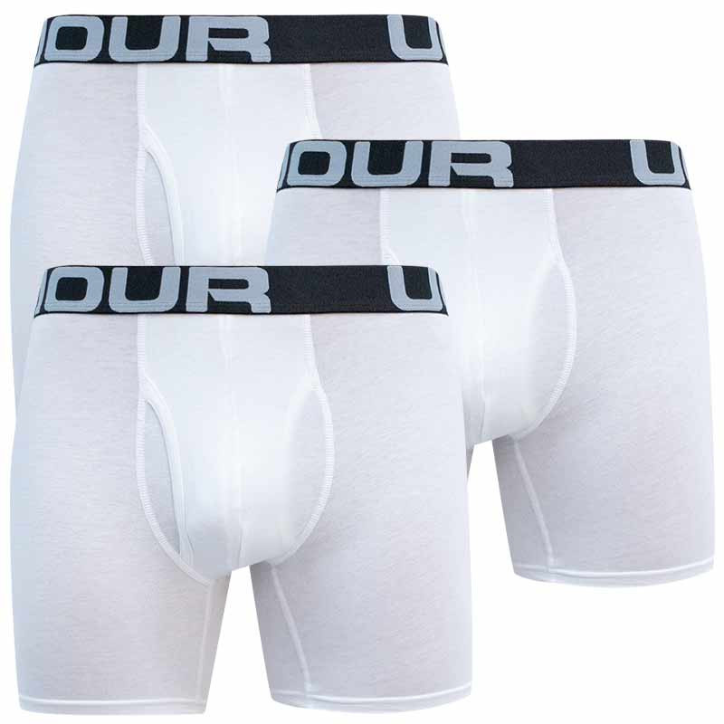 3PACK pánské boxerky Under Armour nadrozměr bílé (1363617 100) 5XL, trenky / trenýrky