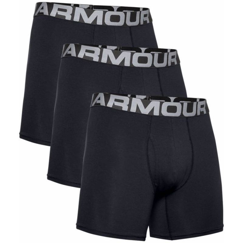 Boxerky Under Armour Charged Cotton 6in 3ks Black S