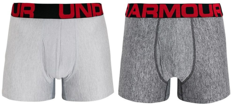 2PACK pánské boxerky Under Armour nadrozměr šedé (1363618 011) 5XL, trenky / trenýrky