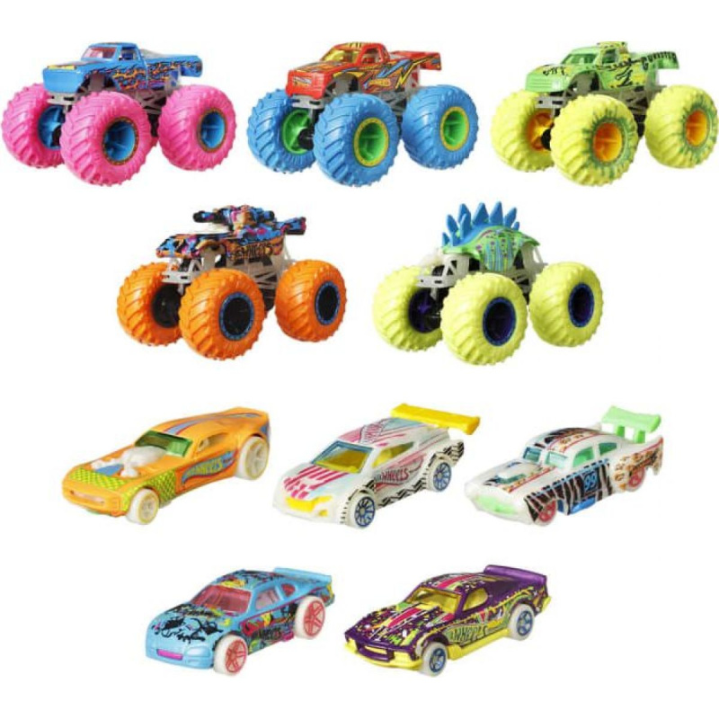 Hot Wheels Monster Trucks svítící ve tmě angličák & truck