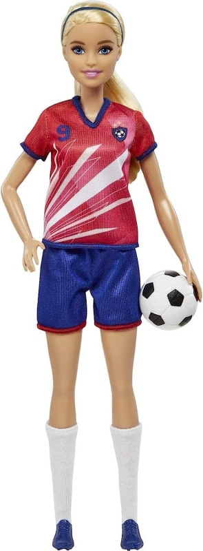 Mattel Barbie fotbalová panenka - Barbie v červeném dresu