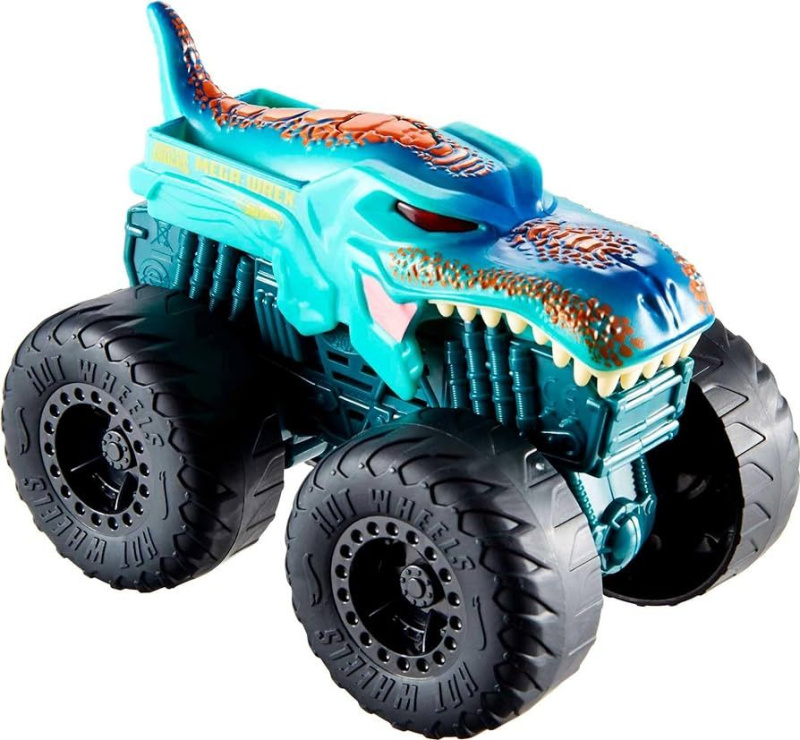 Mattel Hot Wheels Monster Trucks svítící a rámusící Wreckers Mega Wrex
