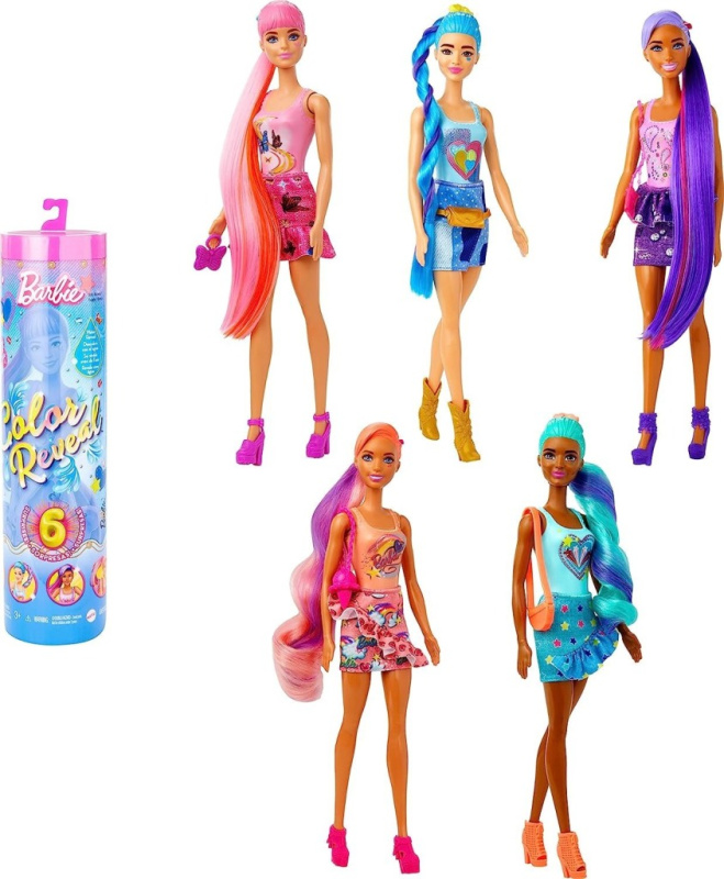 Mattel barbie color reveal totální denim, hjx55