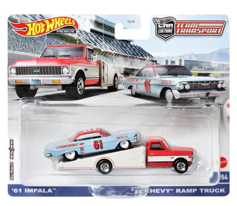 Mattel hot wheels team transport '61 impala a '72 chevy ramp truck
