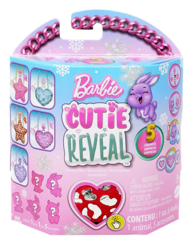 Mattel barbie® cutie reveal™ plyšová kabelka červená hvězda hkr34