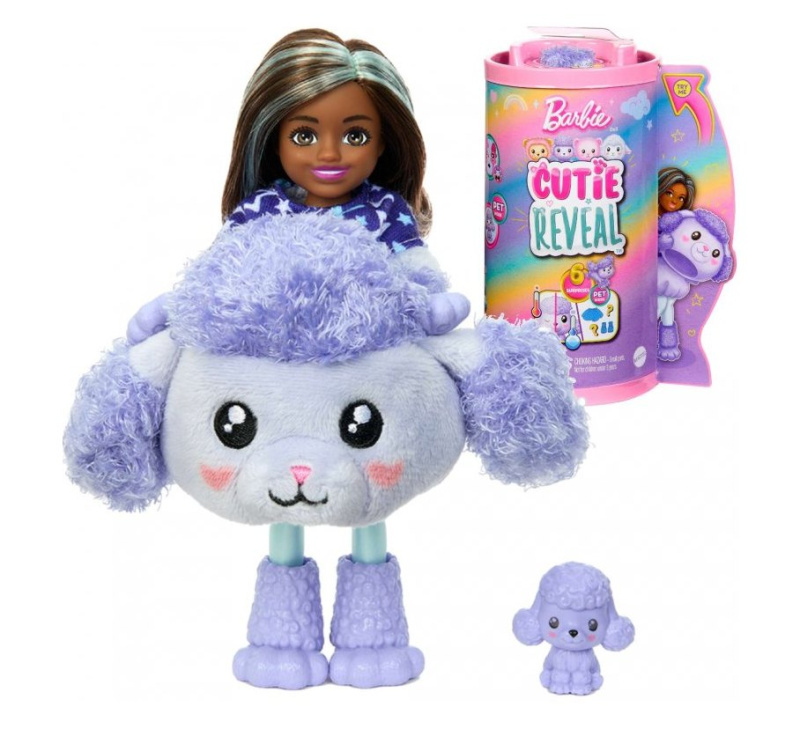 Mattel barbie® cutie reveal™ chelsea pastelová edice - fialový pudl hkr20