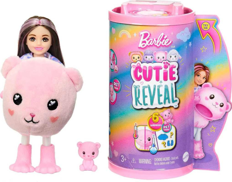Mattel barbie® cutie reveal™ chelsea pastelová edice - medvídek hkr19