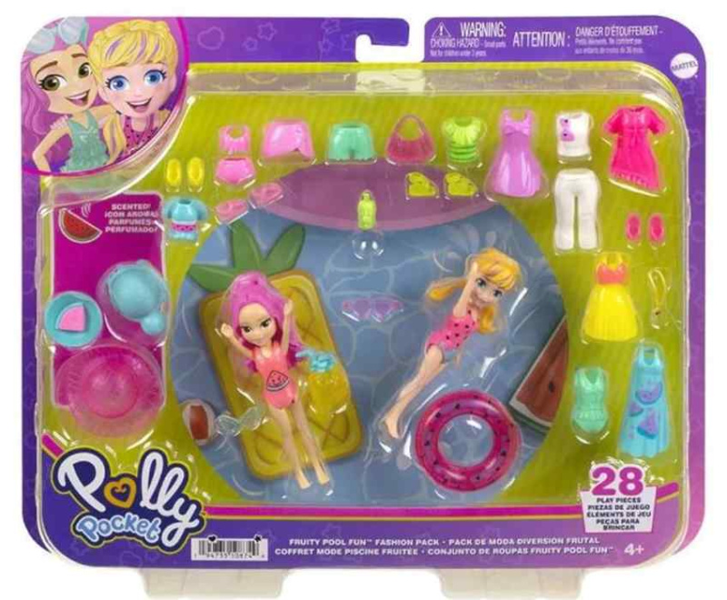 Mattel Polly Pocket velká sada oblečků a doplňků bazén