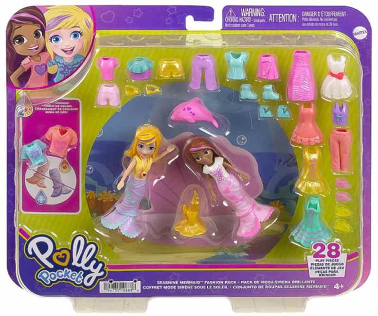 Mattel Polly Pocket velká sada oblečků a doplňků mořská panna
