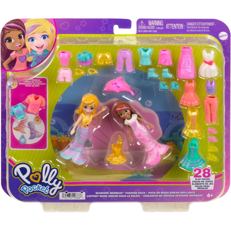 Mattel Polly Pocket velká sada oblečků a doplňků mořská panna