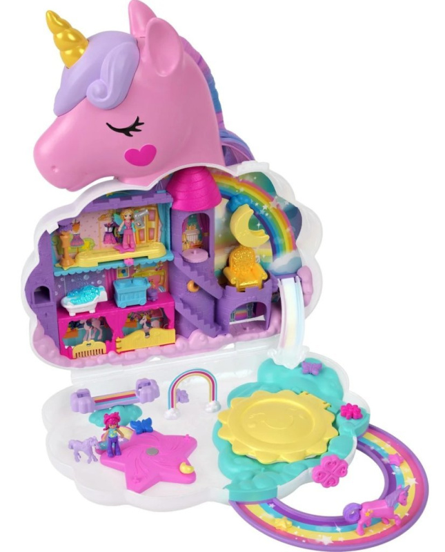 Polly pocket salón duhový jednorožec, mattel hkv51