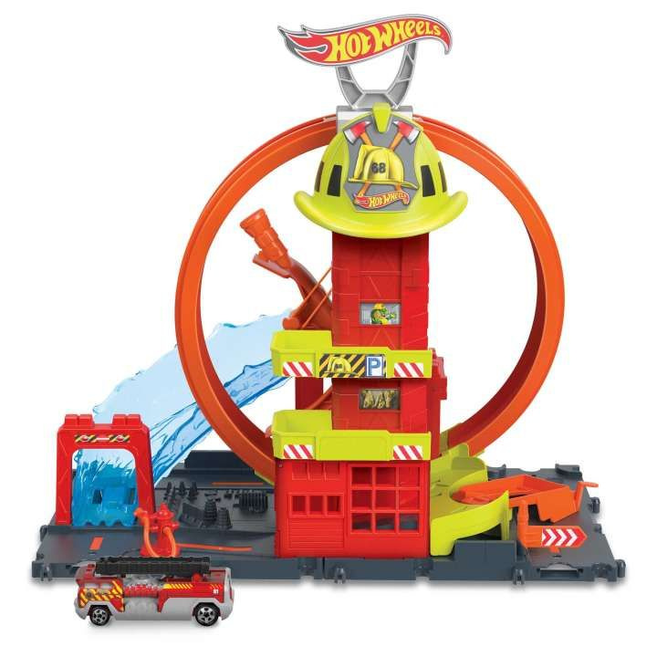 Mattel hot wheels city super hasičská stanice se smyčkou, hkx41