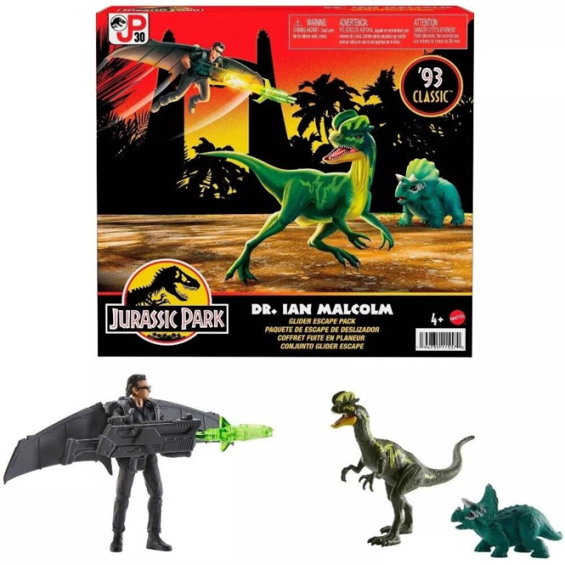 Mattel jurassic world ian malcolm s dinosaury a doplňky, hln18