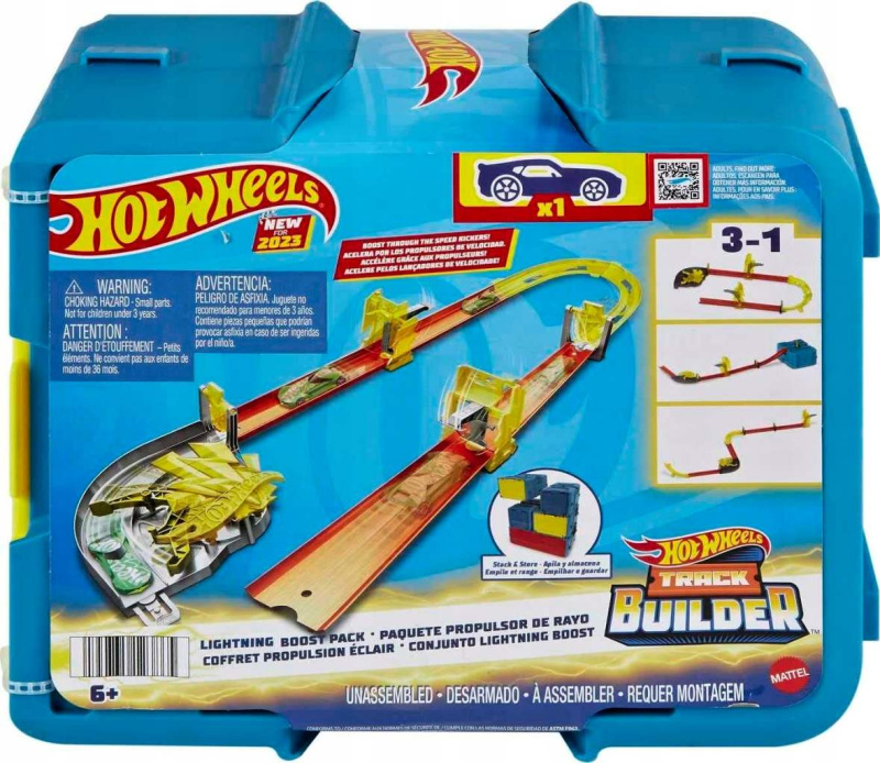 Mattel hot wheels track builder dráha v boxíku blesky, hmc03