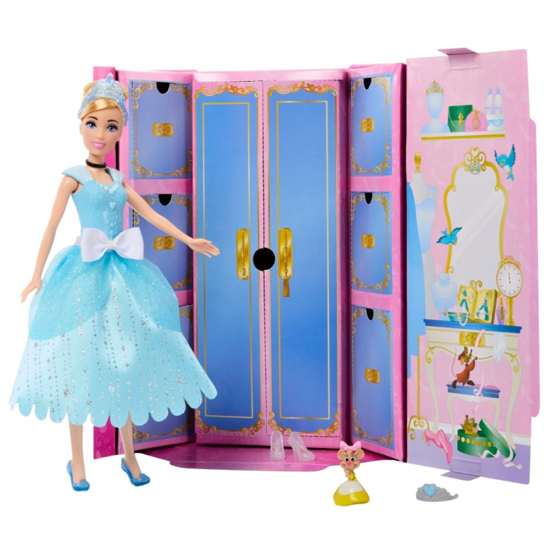 Mattel disney princess panenka s královskými šaty a doplňky popelka hmk53