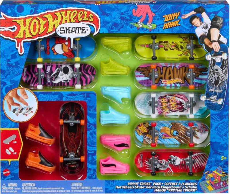 Mattel Hot Wheels Skates 8 ks fingerboard a boty